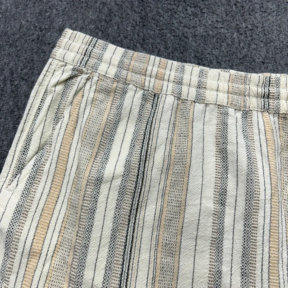 Lucky Brand Shorts Mens 4XL Cream Striped Cotton Drawstring New Boho‎ Resort